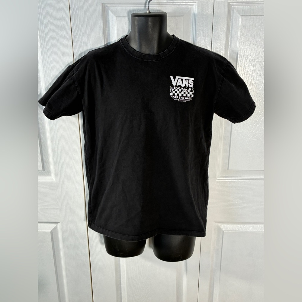Black Vans Off The Wall Dripping Logo Graphic T Shirt